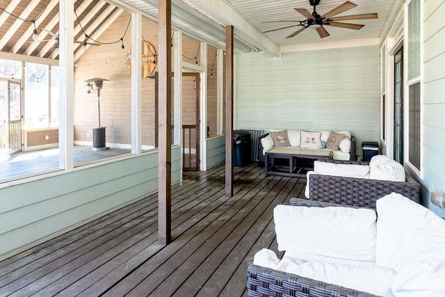 109 Lighthorse Blvd, Mcdonough, GA 30252 - sunroom / solarium with ceiling fan and an outdoor living space