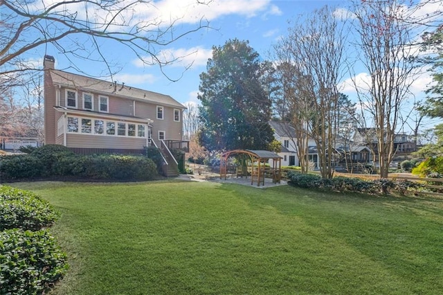 view of yard with stairway