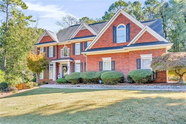 view of front of home featuring a front yard