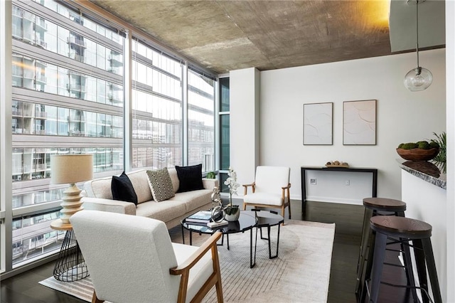 923 Peachtree St NE Unit 1238, Atlanta, GA 30309 - living area featuring plenty of natural light and wood finished floors