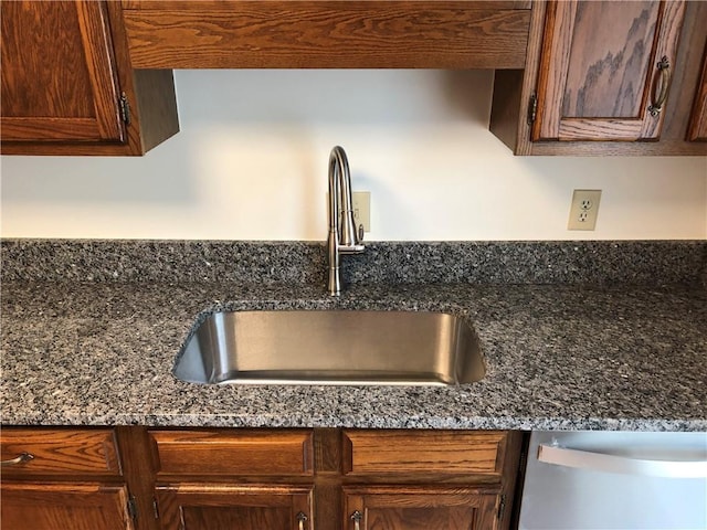 1271 Whitlock Ridge Dr SW, Marietta, GA 30064 - kitchen view of stainless steel dishwasher and dark stone counters