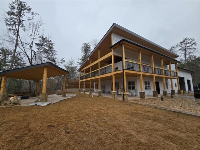 300 Mountain Ridge Dr, Dahlonega, GA 30533 - back of property with a patio area and a gazebo