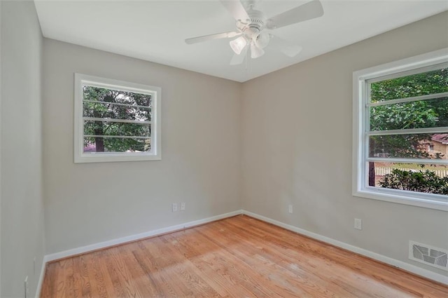 622 Sheffield Rd, Norcross, GA 30071 - empty room featuring baseboards, light wood-style flooring, and ceiling fan