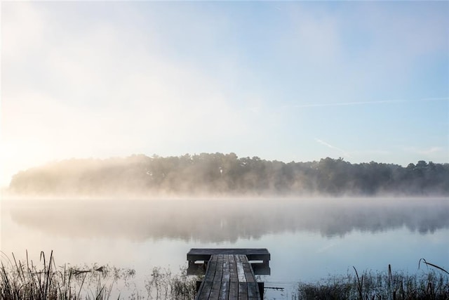 water view with a dock