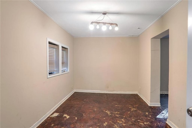 empty room with crown molding