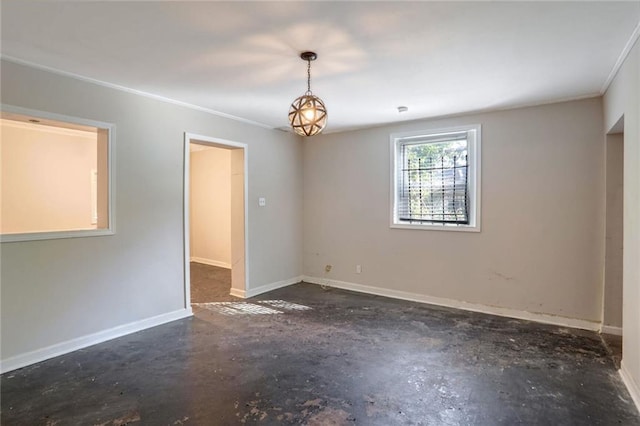 spare room with ornamental molding