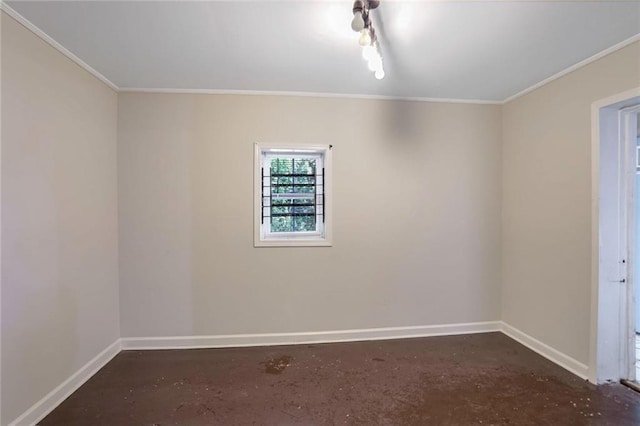 spare room featuring ornamental molding