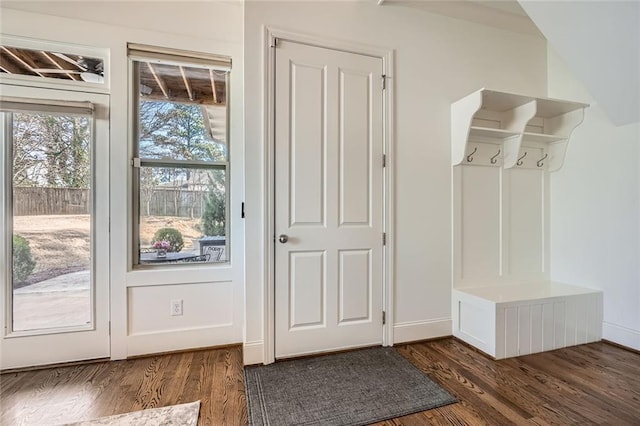 2987 Jefferson St, Atlanta, GA 30341 - mudroom featuring dark wood-style flooring and baseboards