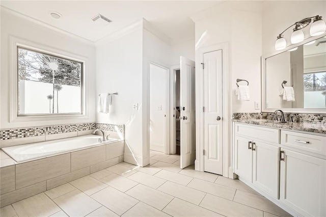 2987 Jefferson St, Atlanta, GA 30341 - full bathroom with vanity, a garden tub, and tile patterned floors