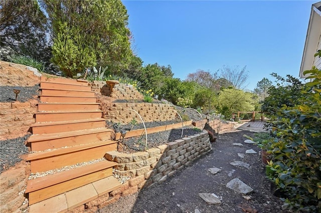 view of yard with fence