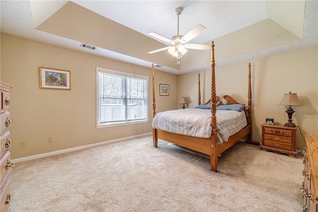 45 Somerset Ct, Covington, GA 30016 - bedroom with light colored carpet, visible vents, baseboards, and a raised ceiling