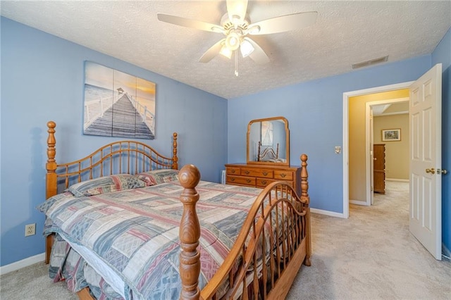 45 Somerset Ct, Covington, GA 30016 - bedroom with light carpet, baseboards, visible vents, and a textured ceiling