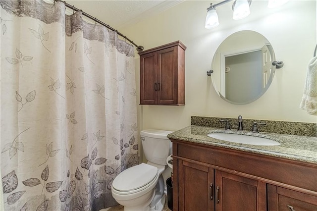 45 Somerset Ct, Covington, GA 30016 - bathroom featuring crown molding, toilet, and vanity