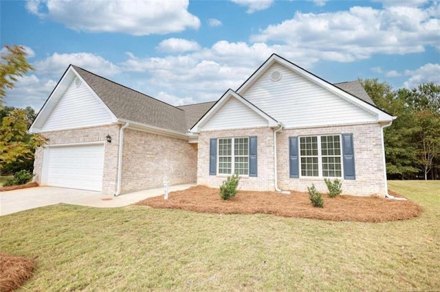 960 Park Place St, Social Circle, GA 30025 - ranch-style house featuring a garage, a front lawn, brick siding, and concrete driveway
