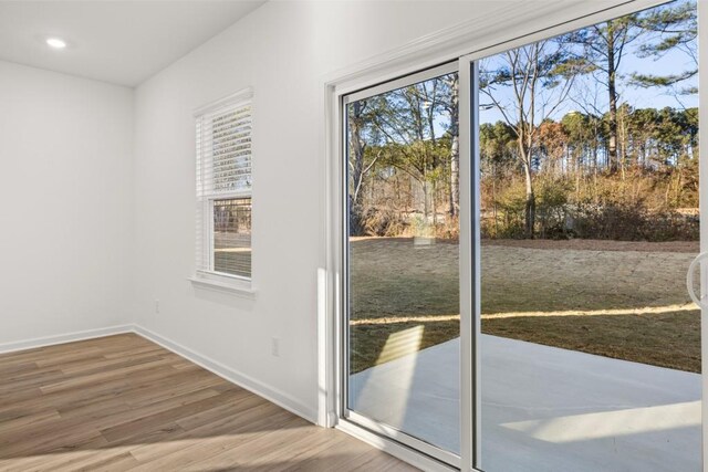 doorway featuring hardwood / wood-style floors and a healthy amount of sunlight