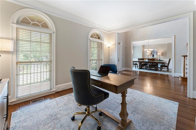 10135 High Falls Pointe Pointe, Johns Creek, GA 30022 - office featuring healthy amount of natural light, wood finished floors, crown molding, and baseboards