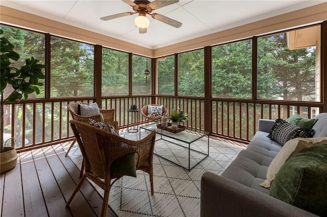 10135 High Falls Pointe Pointe, Johns Creek, GA 30022 - sunroom / solarium featuring ceiling fan and an outdoor hangout area