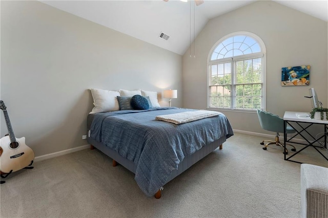 10135 High Falls Pointe Pointe, Johns Creek, GA 30022 - bedroom with carpet floors, baseboards, and lofted ceiling