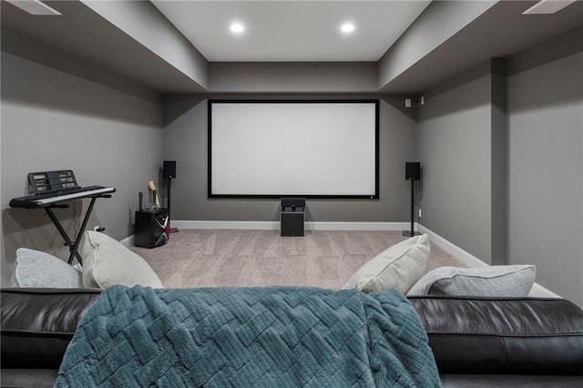 10135 High Falls Pointe Pointe, Johns Creek, GA 30022 - home theater room with carpet floors, baseboards, and recessed lighting