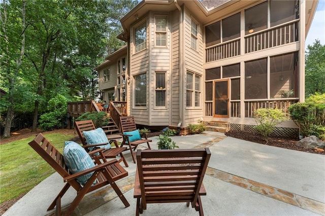 10135 High Falls Pointe Pointe, Johns Creek, GA 30022 - view of patio / terrace with a sunroom