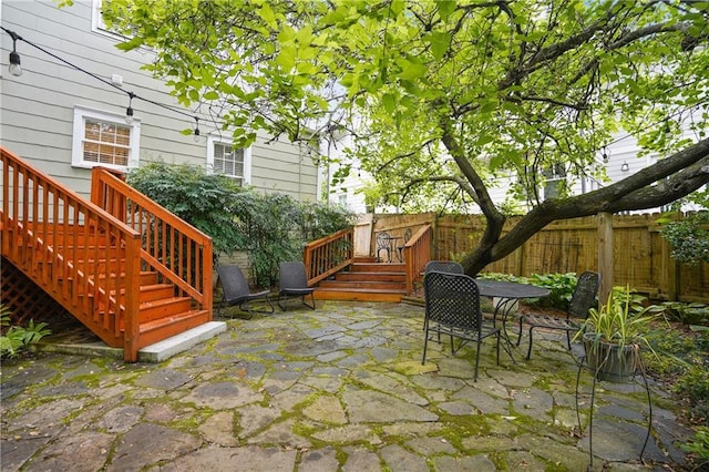 615 Sycamore Dr, Decatur, GA 30030 - fenced backyard with a patio and stairway