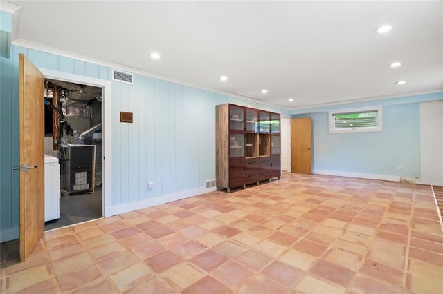 1492 Sagewood Cir, Stone Mountain, GA 30083 - empty room featuring ornamental molding, baseboards, recessed lighting, and washer / clothes dryer