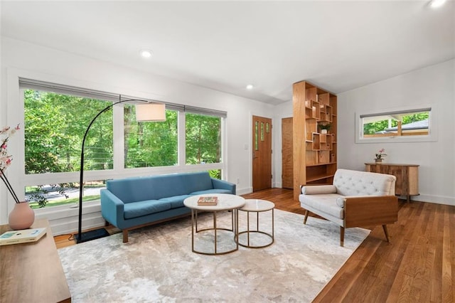 1492 Sagewood Cir, Stone Mountain, GA 30083 - living room with healthy amount of natural light, baseboards, wood finished floors, and recessed lighting