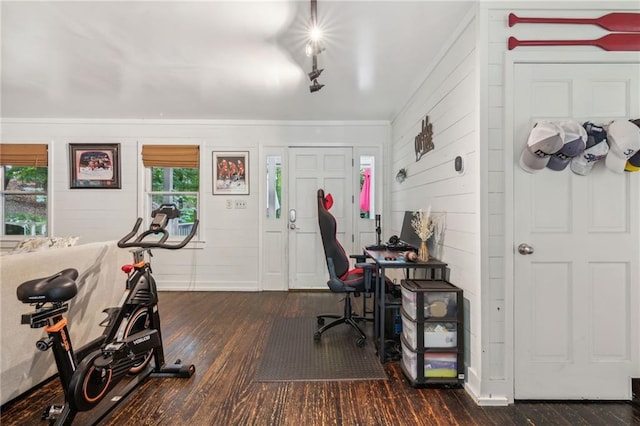 interior space featuring dark wood-type flooring