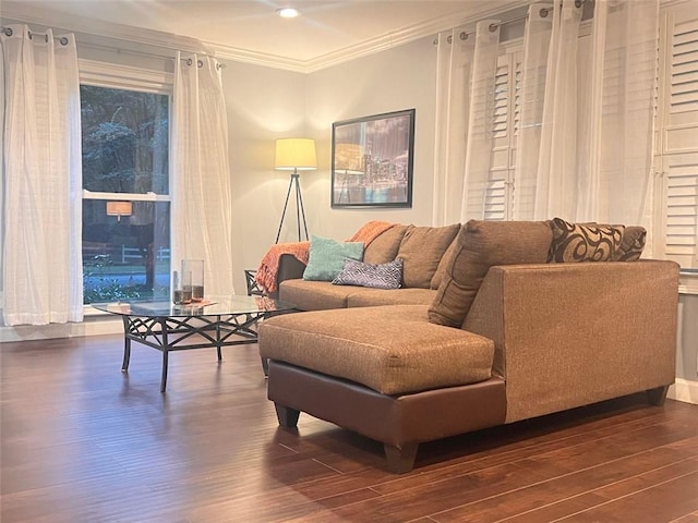3629 Embry Cir, Atlanta, GA 30341 - living area with crown molding and wood finished floors