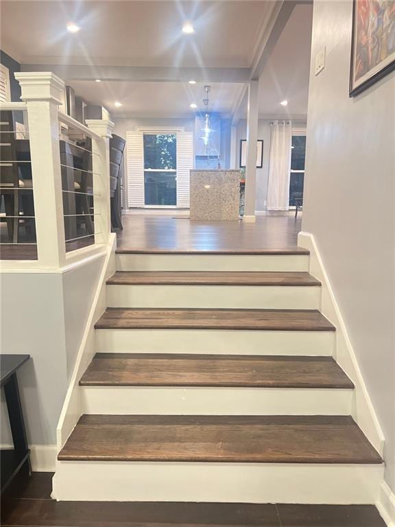 3629 Embry Cir, Atlanta, GA 30341 - stairway with baseboards and recessed lighting