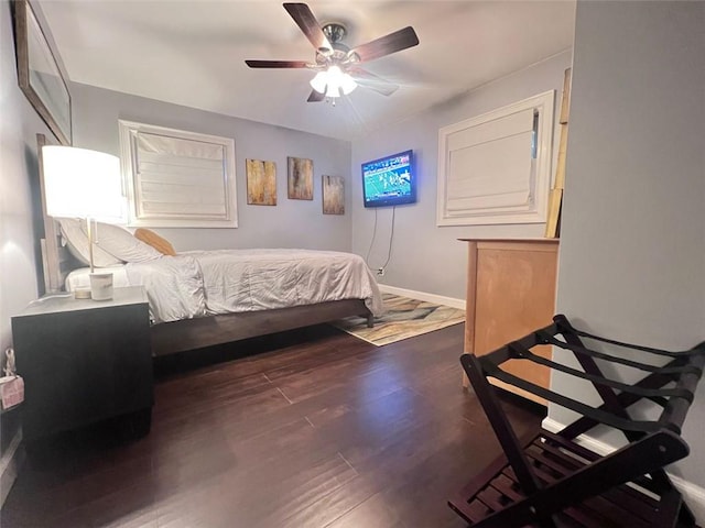 3629 Embry Cir, Atlanta, GA 30341 - bedroom with wood finished floors, a ceiling fan, and baseboards