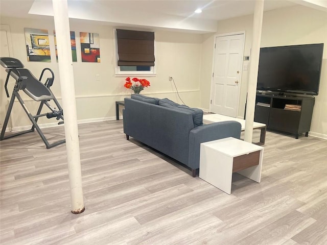 3629 Embry Cir, Atlanta, GA 30341 - living room with baseboards, recessed lighting, and light wood-style floors