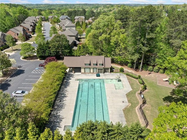 aerial view with a view of trees