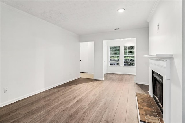 1931 Brian Way, Decatur, GA 30033 - unfurnished living room featuring wood finished floors, a fireplace, ornamental molding, and baseboards