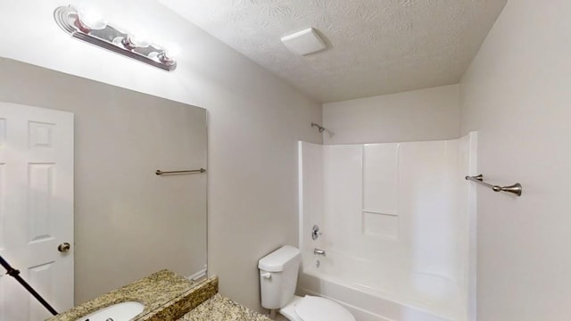 488 Barclay Ct, Stone Mountain, GA 30083 - full bath featuring a textured ceiling, vanity, and shower / tub combination