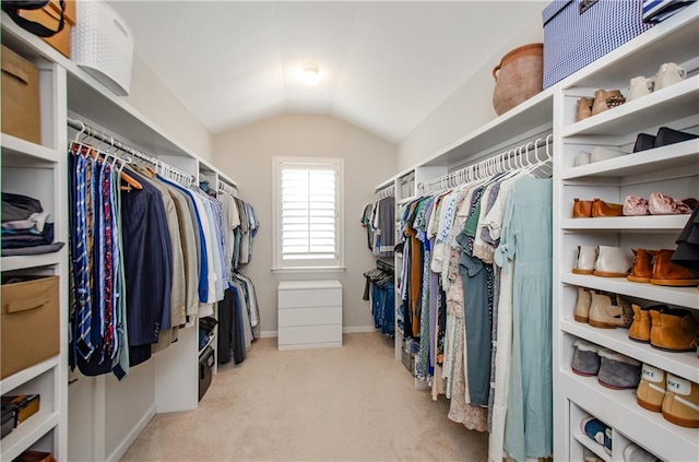 2535 Castlerock Ct, Cumming, GA 30041 - walk in closet with vaulted ceiling and light colored carpet