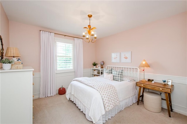 2535 Castlerock Ct, Cumming, GA 30041 - bedroom featuring a chandelier and light colored carpet