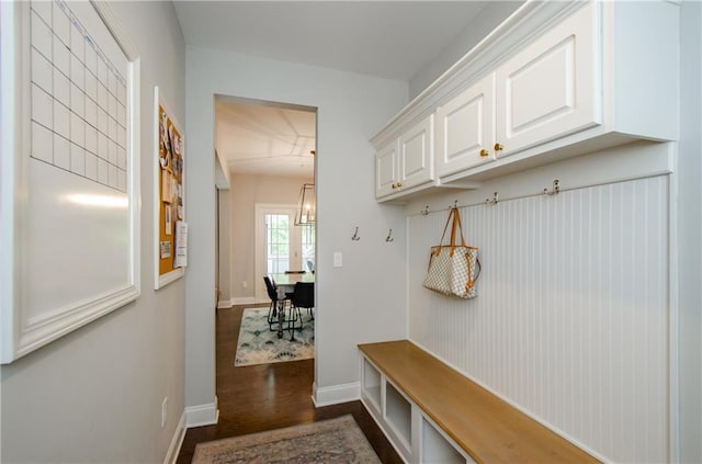 2535 Castlerock Ct, Cumming, GA 30041 - mudroom with baseboards and dark wood-style floors