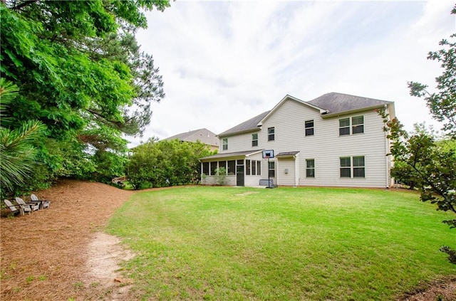 2535 Castlerock Ct, Cumming, GA 30041 - back of property featuring a sunroom and a yard