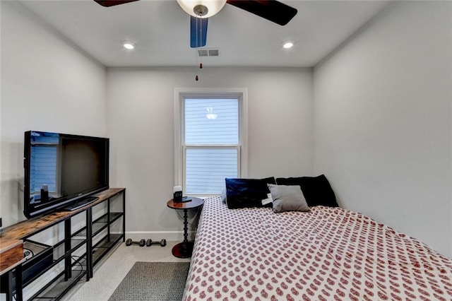 811 Pineberry Ct, Grayson, GA 30017 - bedroom featuring carpet floors, baseboards, ceiling fan, and recessed lighting