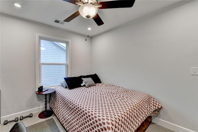 811 Pineberry Ct, Grayson, GA 30017 - bedroom with baseboards, carpet flooring, recessed lighting, and a ceiling fan