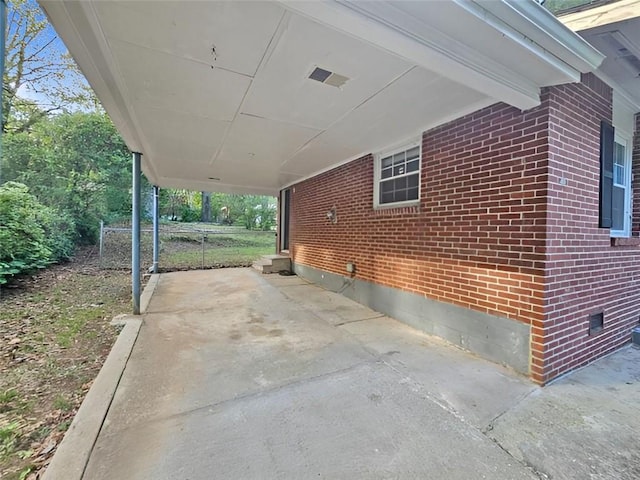 view of patio with a carport