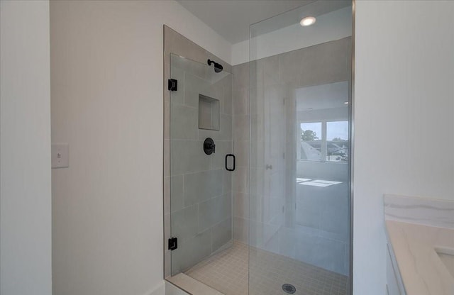 1919 Deco Dr, Kennesaw, GA 30144 - full bathroom with a shower stall, vanity, and recessed lighting