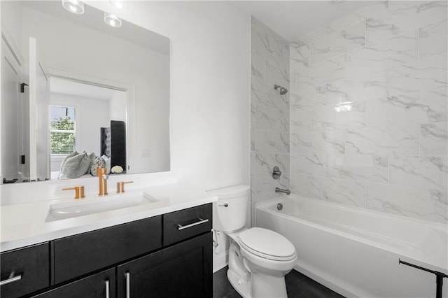 343 Concord St, Alpharetta, GA 30009 - bathroom with toilet, vanity, and shower / washtub combination