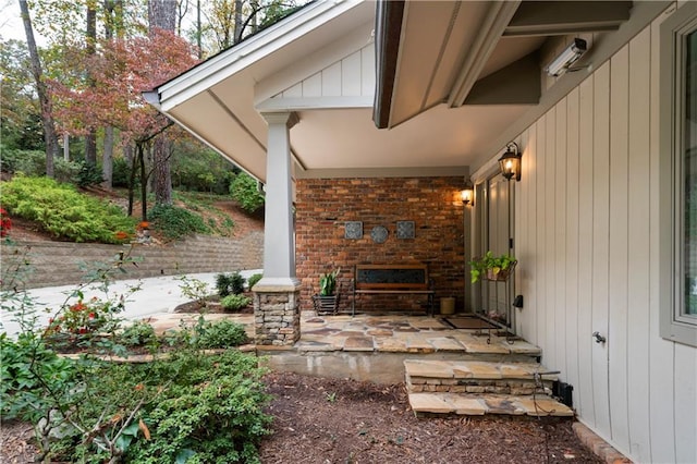 view of patio featuring covered porch