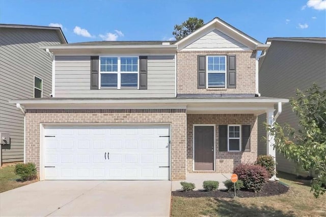 view of front facade with a garage