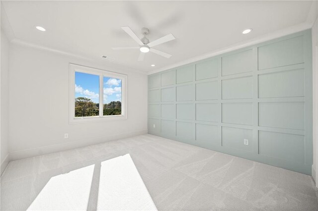 additional living space featuring lofted ceiling, visible vents, ceiling fan, and carpet flooring