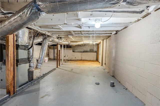view of unfinished below grade area