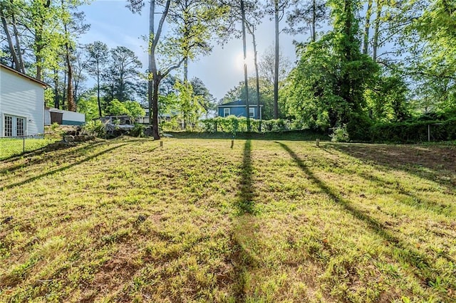 view of yard with fence