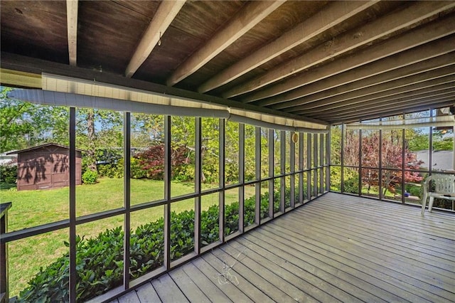 view of unfurnished sunroom
